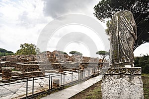 ostia antica port on the Tiber in Rome. Roman Archeology site