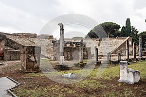 ostia antica port on the Tiber in Rome. Roman Archeology site