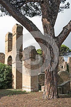 ostia antica port on the Tiber in Rome. Roman Archeology site