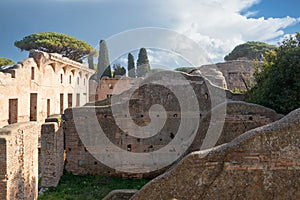 Ostia Antica. Ruins of ancient roman city and port