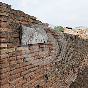 Ostia ruins and walls in Rome