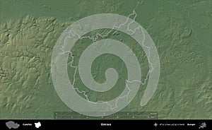 Ostrava outlined, Czechia. Physical