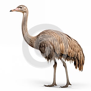 Ostrich African Safari Animal on White Background