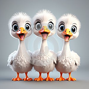 Ostrich Elegance: Highly Detailed 3D Rendering