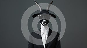 Minimalist Fashion Portrait Of Gazelle In Gareth Pugh Style photo
