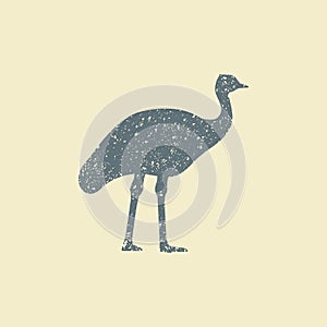 Ostrich icon. Flat vector silhouette