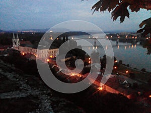 Ostrihom Hungary after sunset