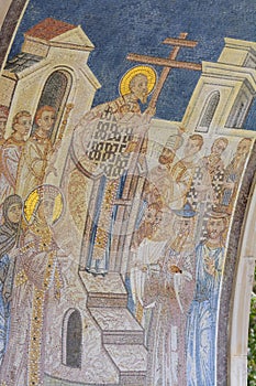 Ostrog monastery. Montenegro. Mosaic from the Upper Monastery
