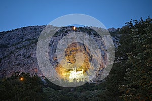 Ostrog Monastery At Twilight, Montenegro