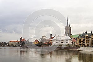 Ostrow Tumski and river Oder, Wroclaw, Poland