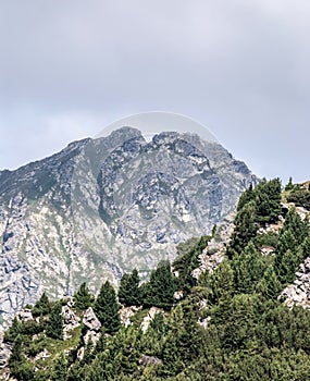 Ostry Rohac peak from Otrhance mountain ridge in Western Tatras mountains in Slovakia