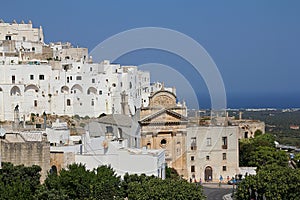 Ostuni city, Italian town in Puglia, view of the white city in southern Italy