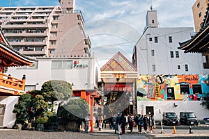 Osu Kannon temple and Osu arcade shopping street in Nagoya, Japan