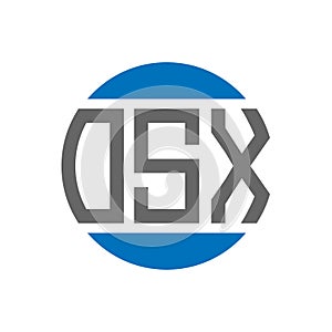 OSX letter logo design on white background. OSX creative initials circle logo concept. OSX letter design photo