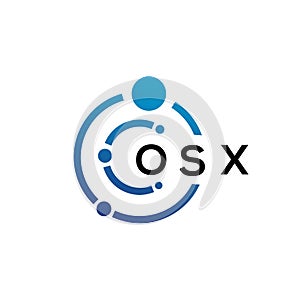 OSX letter technology logo design on white background. OSX creative initials letter IT logo concept. OSX letter design photo