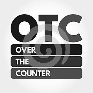 OTC - Over The Counter acronym, medical concept
