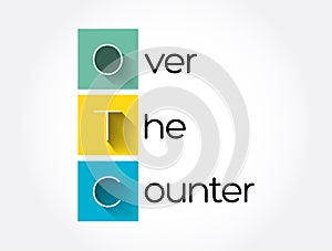 OTC - Over The Counter acronym, medical concept background