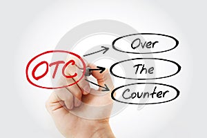 OTC - Over The Counter acronym, medical concept background