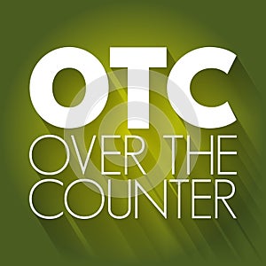 OTC - Over The Counter acronym, medical concept background