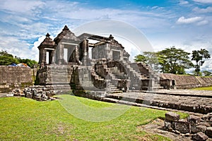 The other main gate of Ratu Boko palace complex on Java, Indonesia. photo