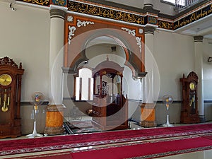 View Minbar of Miftahul Firdaus Mosque, Lamno, Aceh Jaya. photo