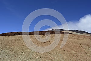 Otherwordly rocky landscape on volcanic mountain