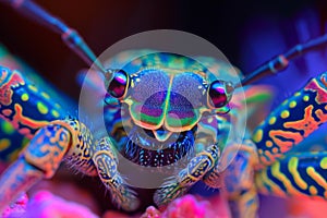 Otherworldly Arthropod antient neon image. Generate Ai