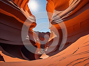 The Otherworldly Beauty of Antelope Canyon: A Journey Through Arizona\'s Natural Wonder. photo