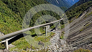 Otira Viaduct from the lookout in Arthur`s Pass National Park, New Zealand