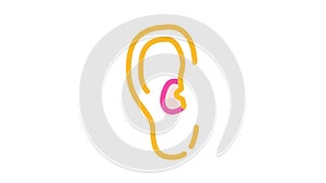 otitis disease color icon animation
