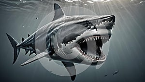 Otodus megalodon commonly known as Megalodon.