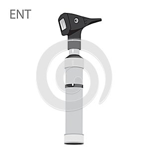 Otolaryngology ENT instrument - medical morror. Doctor eye, treating ear, throat, nose. isolated on white background