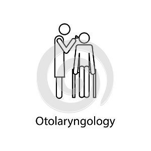 otolaryngology icon. Element of medicine icon with name for mobile concept and web apps. Thin line otolaryngology icon can be used