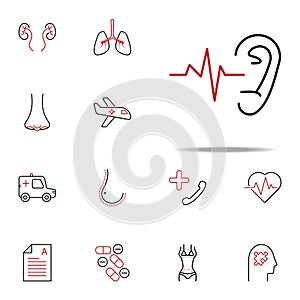 Otology colored line icon. Medical icons universal set for web and mobile photo