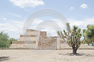 Otomi pyramid at the PahÃÂ±u archaeological zone in Hidalgo, Mexico photo