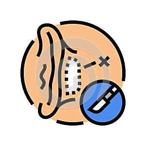 otoplasty surgery color icon vector illustration photo