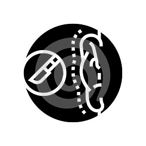 otoplasty surgery glyph icon vector illustration