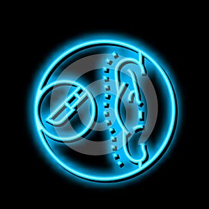 otoplasty surgery neon glow icon illustration