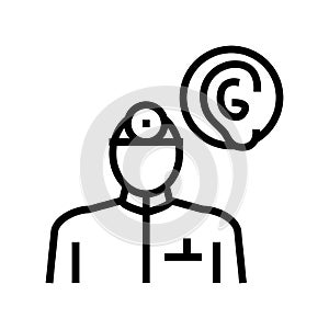 Otorhinolaryngology medical specialist line icon vector illustration photo