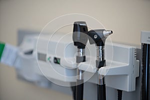 Otoscope auriscope in the doctor office