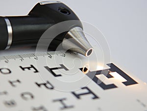 Otoscope and eyechart photo