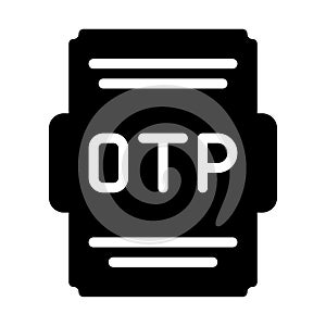 Otp file icon solid style. Spreadsheet file type, extension, format icons. Vector Illustration