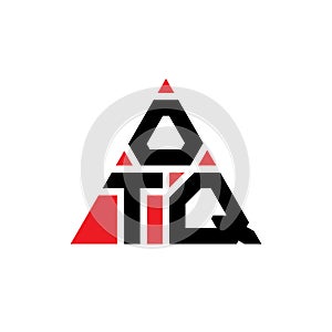 OTQ triangle letter logo design with triangle shape. OTQ triangle logo design monogram. OTQ triangle vector logo template with red