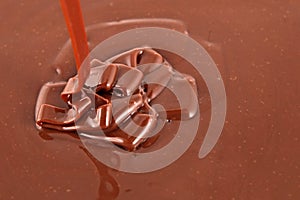 Ots of chocolate falling