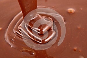 Ots of chocolate falling