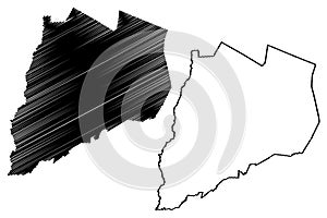 Otsego County, New York State U.S. county, United States of America, USA, U.S., US map vector illustration, scribble sketch