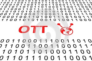 OTT concept binary code 3d photo