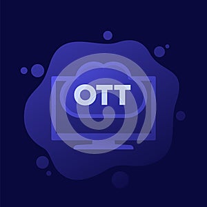 OTT media service icon, vector design photo