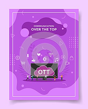 Ott over the top media platform for template of banners, flyer, books, and magazine cover