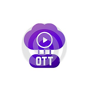 OTT platform icon with a cloud photo